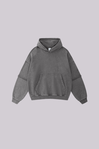 Men's Cotton Retro Faux-Two-Piece Washed  Hoodie