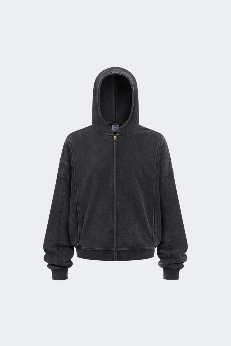 Men's Cotton Streetwear Full Zipper Hooded Jacket