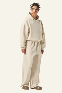 Men's Streetwear Set :Cropped Hoodie And Casual Pant