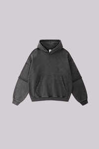 Women's Cotton Retro Faux-Two-Piece Washed  Hoodie