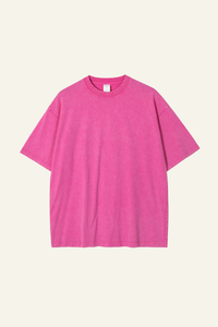 Men's Cotton Streetwear Wax-Dyed Washed Distressed T-shirt
