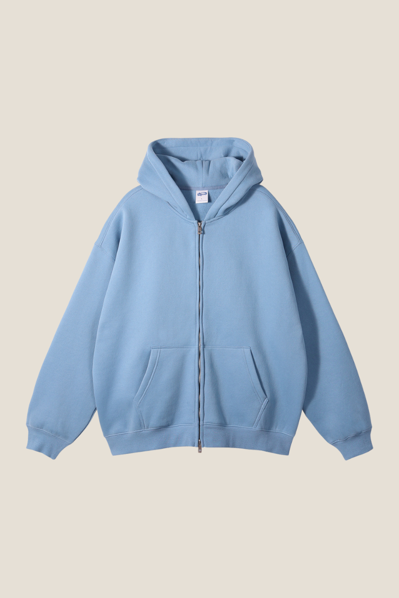 Men's Streetwear 350G Heavyweight Full Zipper Hooded Jacket