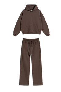 Women's Fall Winter 430g Terry Drawstring Hoodie Set