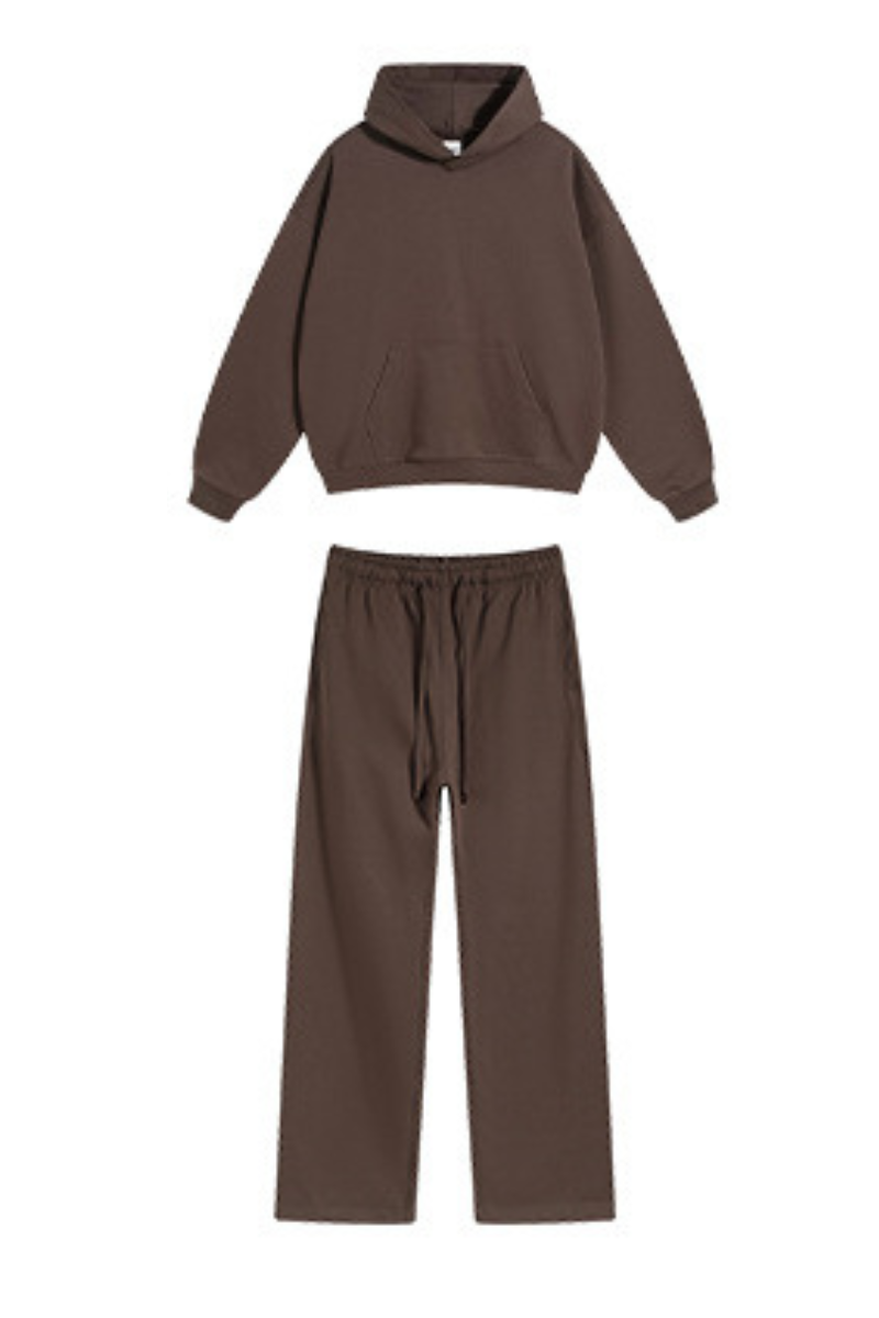 Men's Fall Winter 430g Terry Drawstring Hoodie Set