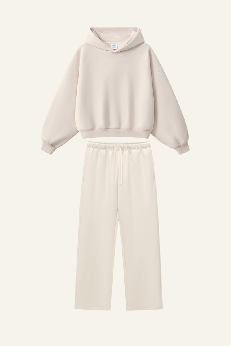 Men's Streetwear Set :Cropped Hoodie And Casual Pant