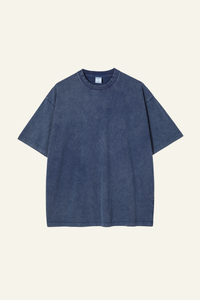 Women's Cotton Streetwear Wax-Dyed Washed Distressed T-shirt