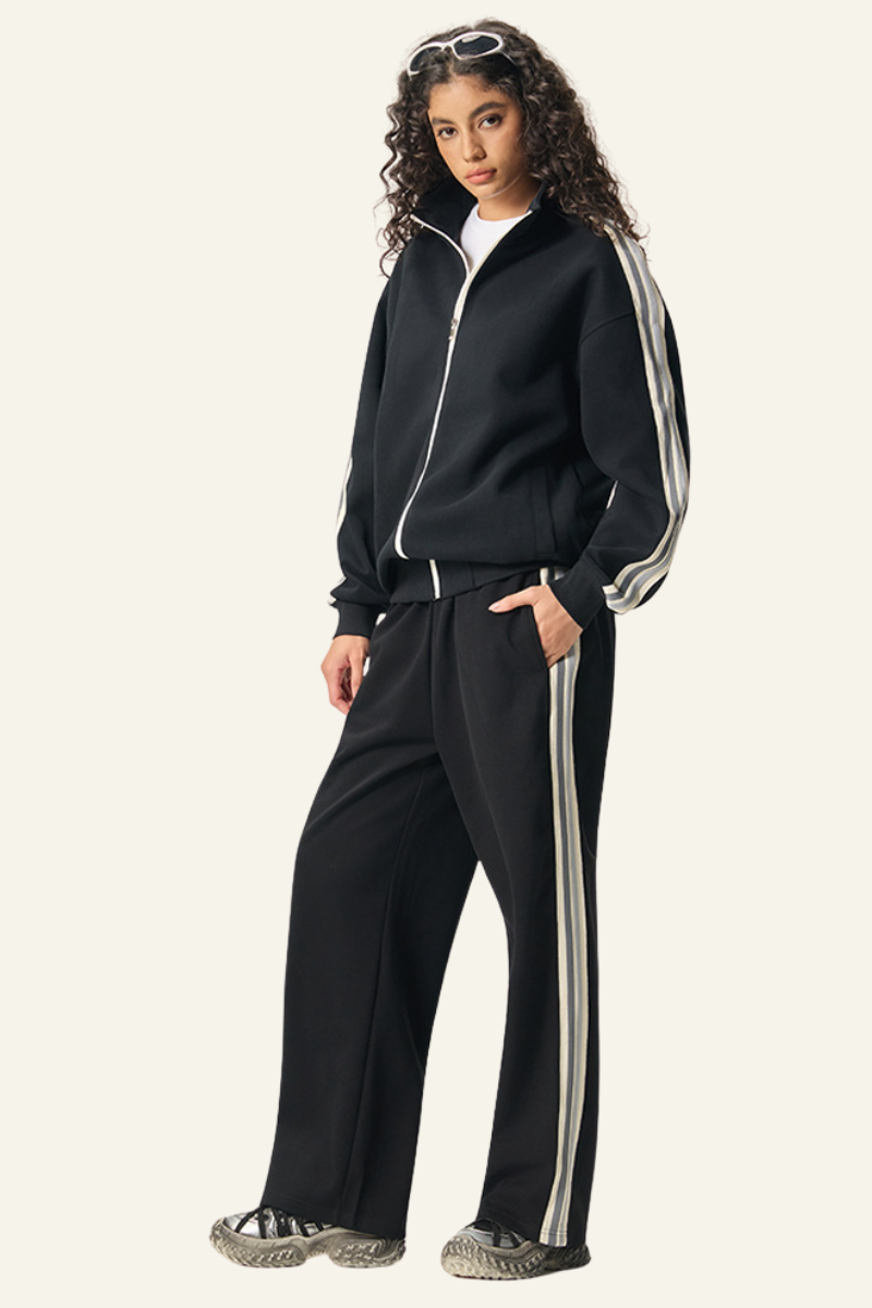 Women's Athletic Set : Jacket And  Side Stripe Pants