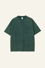 Women's Cotton Streetwear Wax-Dyed Washed Distressed T-shirt