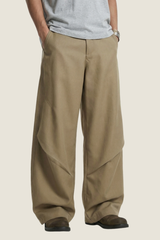Men's 3D Curved Double Hem Back Pocket Wide Leg Cargo Pants