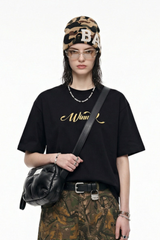 Women's Foil Badge Vintage Oversized Crewneck Tee