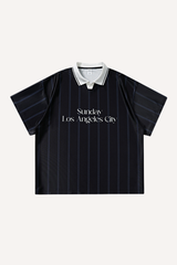 Men's Spring Summer Retro Acetate Stripe Colorblock Polo
