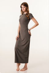 Women's Summer 275g Washed Slim Bodycon Slit Dress