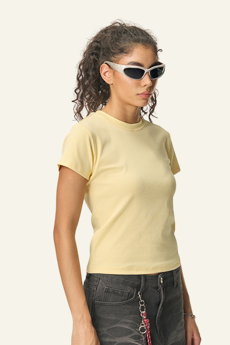 Women's Straight-shouldered spicy short-sleeved T-shirt