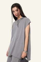 Women's Cotton 270 Heavyweight Washed Side Slit Tank Top