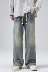 Men's Summer Tencel Draped Wide Leg Denim Pants
