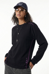 Women's Cotton Linen Symbol Print Long Sleeve Tee