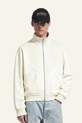 Men's Streetwear Stand Collar Fleece-lined Jacket