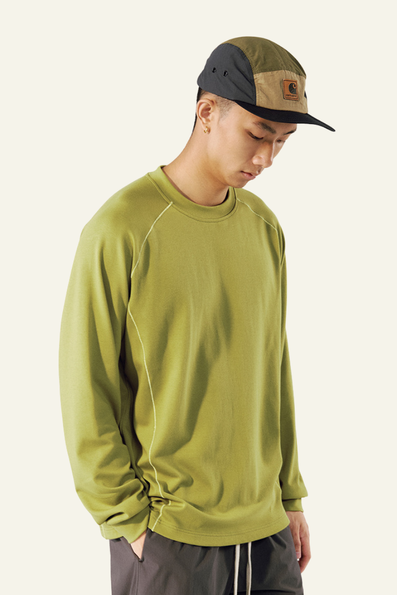 Men's Athletic Color Block Long-sleeve T-shirt.