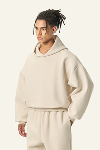 Men's Streetwear Cropped Drop-Shoulder Hoodie