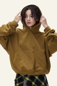 Women's Streetwear Short Loose-fitting Drop Shoulders Hoodie