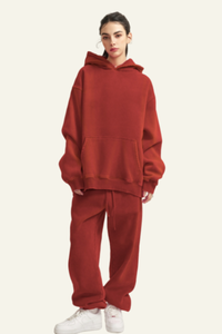 Women's Over Size Set:Hoodie & Cuffed Sweatpants