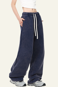Women's Treated Washed Distressed Casual Pants.