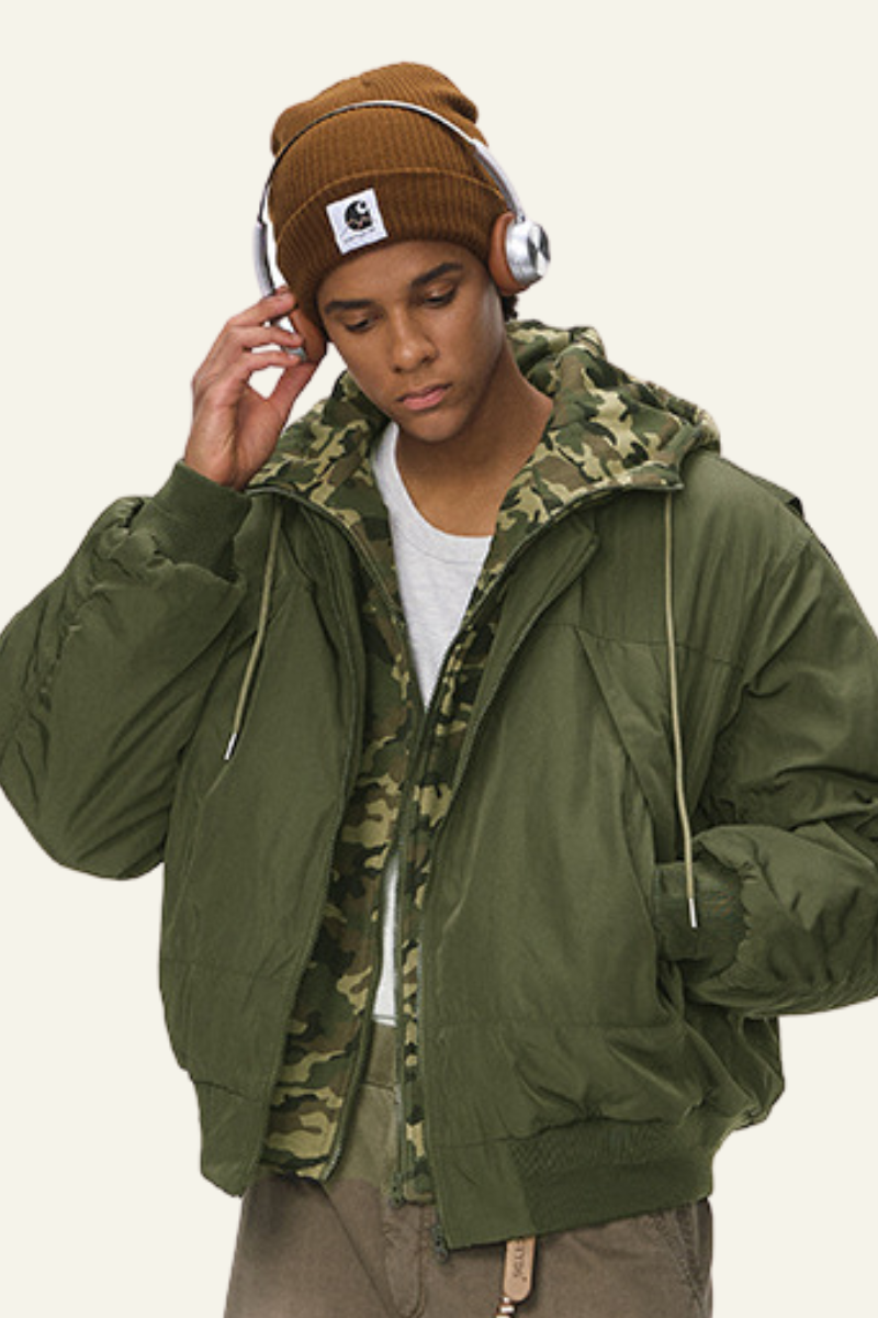 Men's Removable Faux-two-piece Baseball Jacket