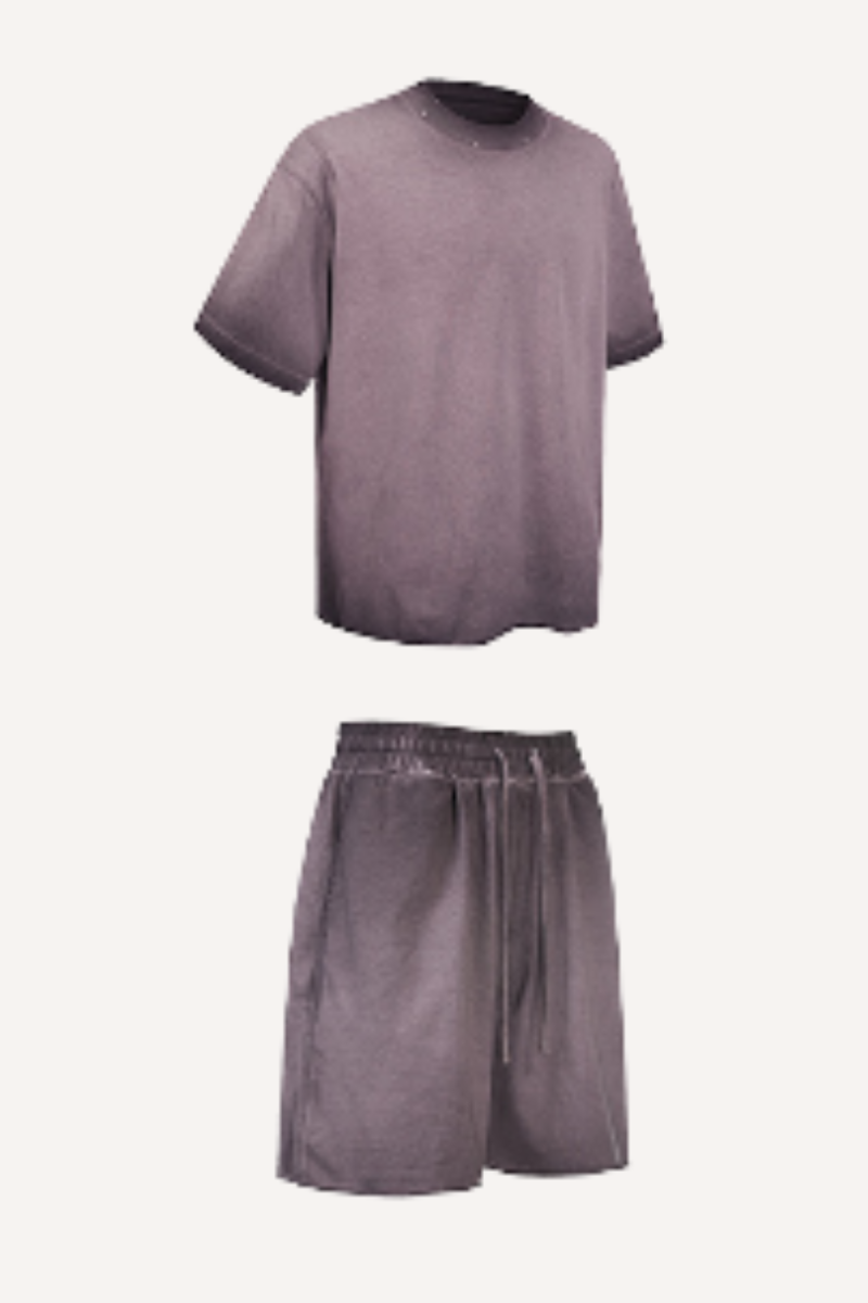 Men's 2026 Summer Washed Vintage Tee & Shorts Set