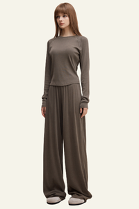 Women's Set:Long Sleeves T-shirt & Casual Pants