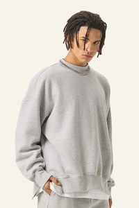 Men's Streetwear Side-Seamed Fleece-lined Pullover