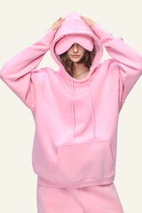 Women's  Eye Mask Version With Fleece-Lined Hoodie.