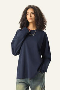 Women's Cotton Relaxed Long-Sleeved T-shirt
