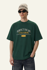 Mne's Streetwear Vintage  Distressed T-shirt