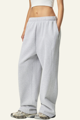 Women's Streetwear Color-Block Elastic Wide-leg Casual Pants