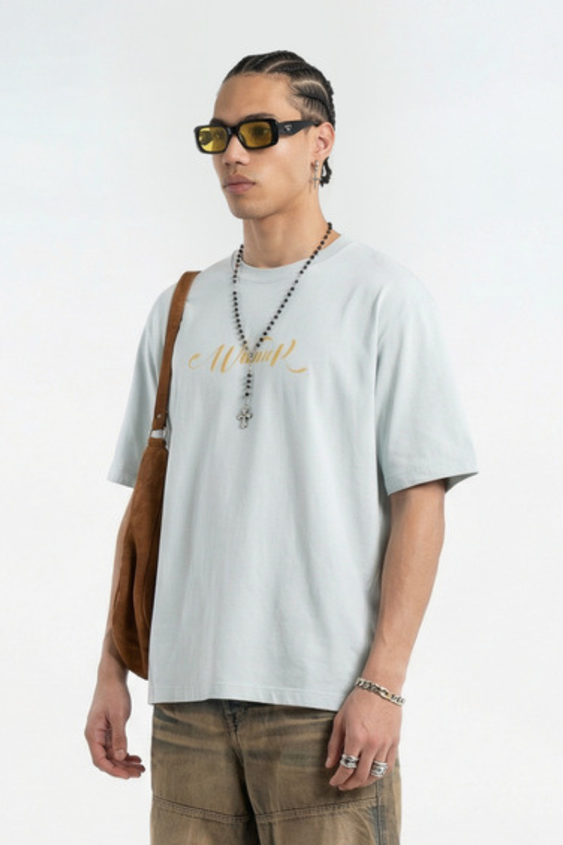 Men's Foil Badge Vintage Oversized Crewneck Tee