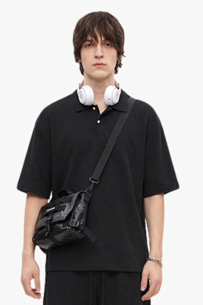 Men's Summer 330g Diamond Waffle Split Hem Polo