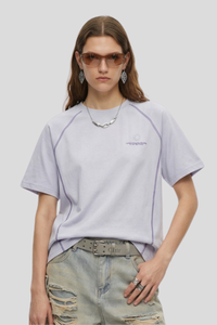 Women's Colorblock Sun Embroidery Crewneck Tee