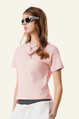 Women's  cotton Round-neck Slimming T-shirt.