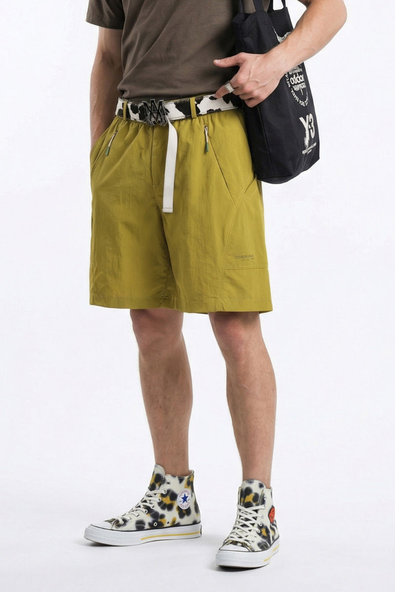 Men's 3D Cut Drawstring Quick Dry Secure Zip Cargo Shorts