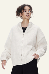 Women's Streetwear Old Money Stand-collar Sweater Jacket