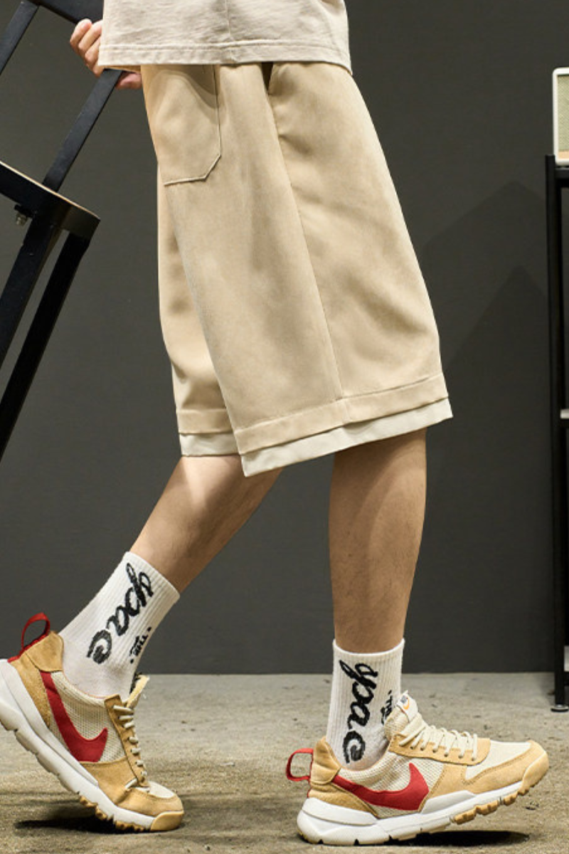 Men's Summer Relaxed Straight Ice Silk 2-in-1 Shorts