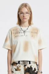 Women's Cotton Linen Tie Dye Colorblock Oversized Tee