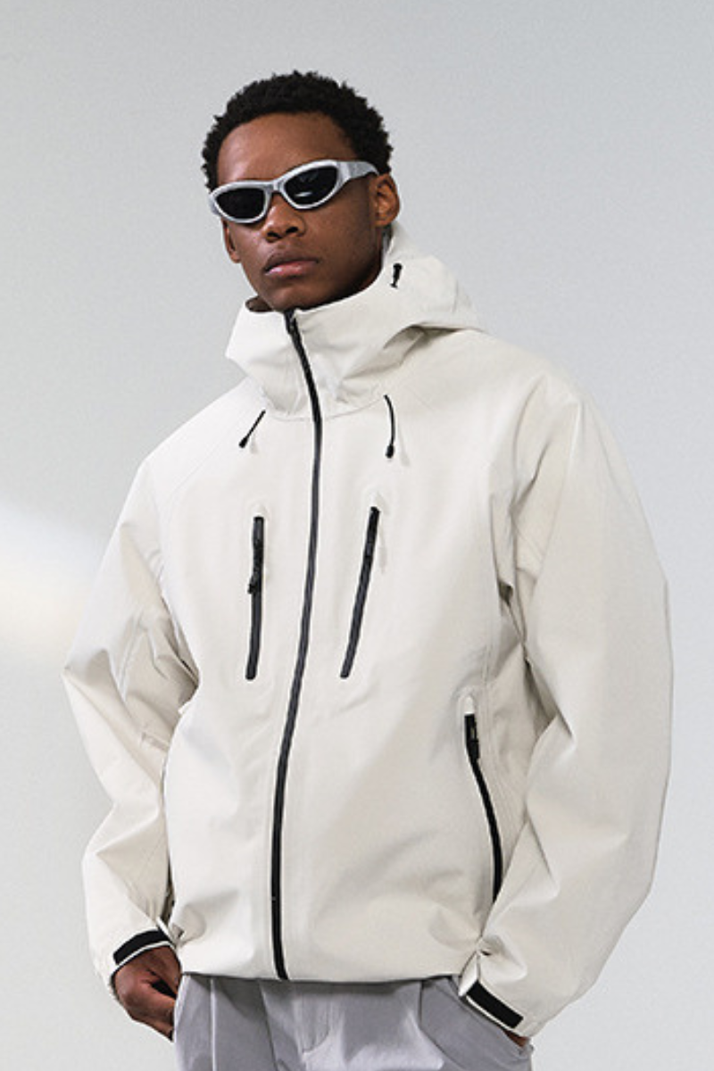 Men's Streetwear Color Block Outdoor Water-Resistant Jacket