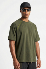Men's 220g High Stretch Contrast Stitch Raglan Tee