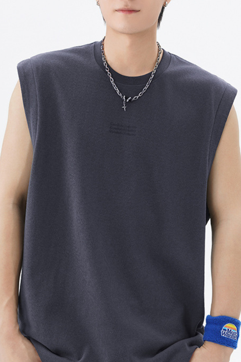 Men's Summer Cotton Letter Print Muscle Tank