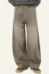 Men's Washed  Vintage Fleece-Lined Casual Pants.