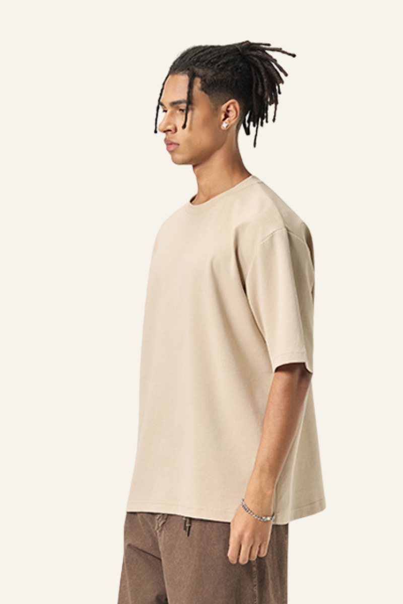 Men’s Streetwear Relaxed  Solid T-shirt