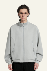 Men's Streetwear Stand Collar Full-Zipper Jacket