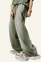 Men's Gradient-Colored Cotton Wide-Leg Pants.