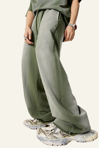 Men's Gradient-Colored Cotton Wide-Leg Pants.
